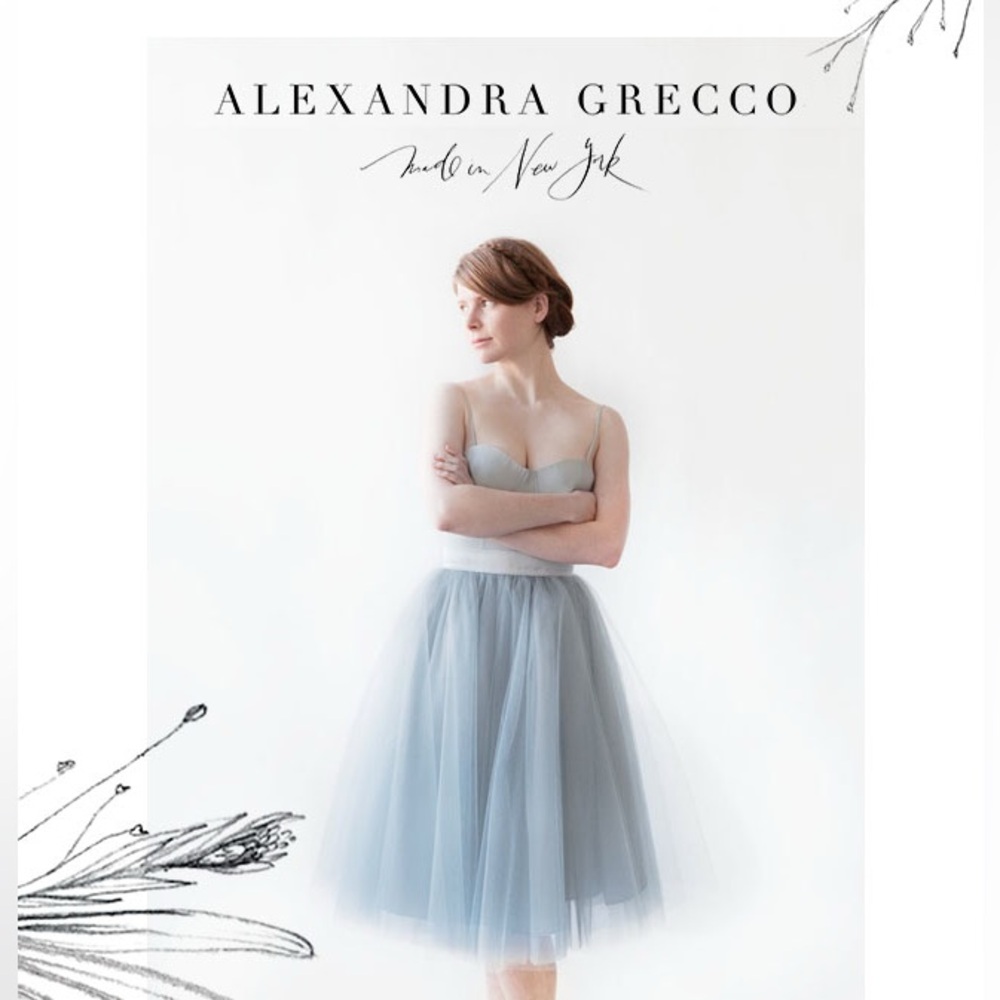 Alexandra Grecco Dusty Blue Tulle Dress Size 00
